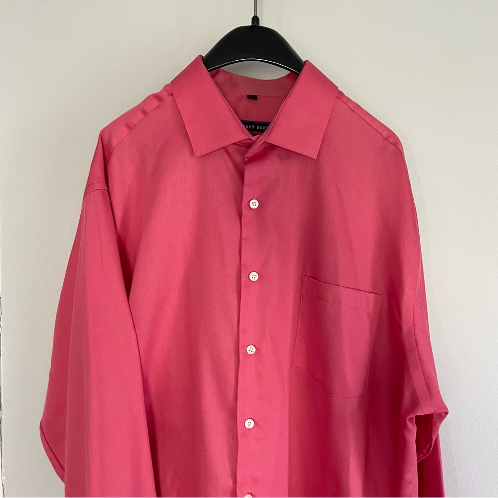 Geoffrey Beene Men's Pink Salmon Button Down Shirt Size XL 17.5 34/35